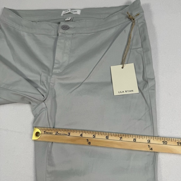 Lila Ryan Mid Rise Tapered Trouser Pant Womens Sz 4 Gray Violet Straight Leg NWT - Picture 13 of 14
